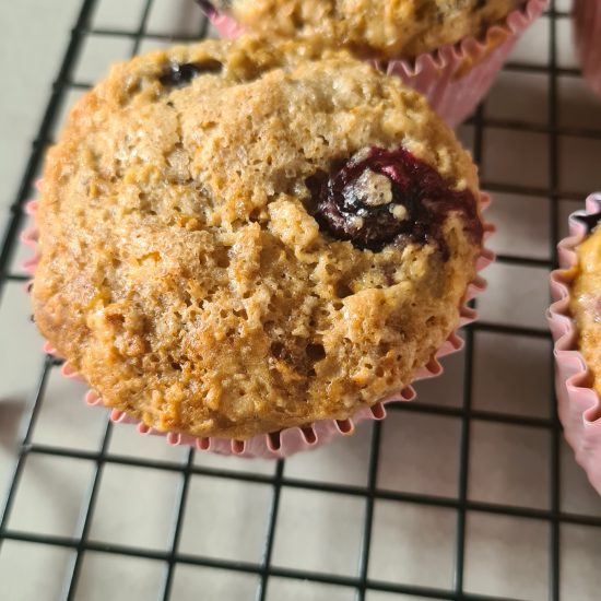 Muffin de Banana e Mirtilo