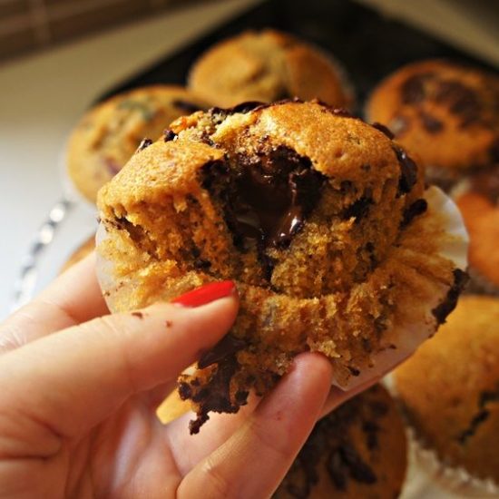 Receita de Muffins de Baunilha com Gotas de Chocolate